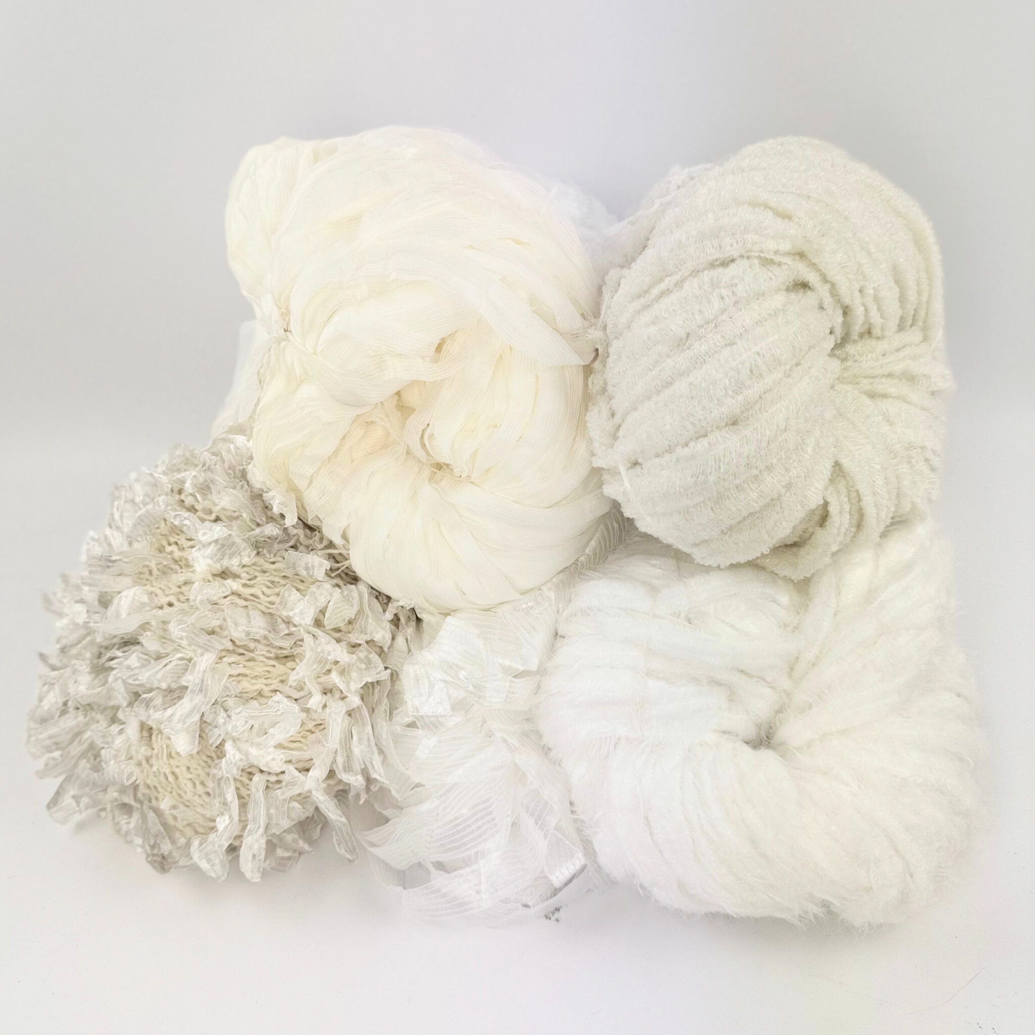 #StopGarnspild Garnpakke - 5 Bundter Hvidt Effektgarn (1,5 kg)